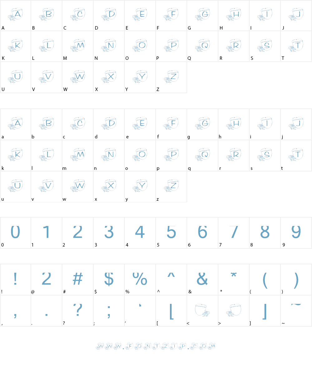KR Nutsy! Font Character